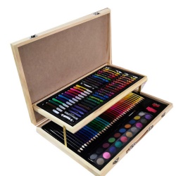 Wooden box stationery set 79 pcs