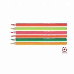 7 inch Jumbo Neon color pencil ,Lead 5mm,Triangular,6 colors.