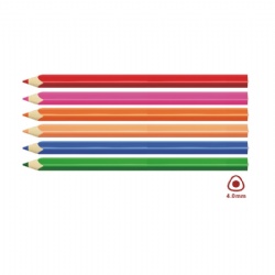 7inch,Jumbo Color pencil .Lead 4mm.Triangular.12colors