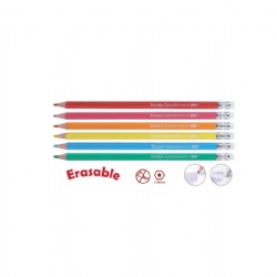 7inch,Erasable Colored Pencil,Lead 3mm,Wood-free,Hexagon,12colors