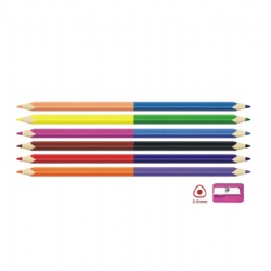 7inch,Two side Color pencil long .Lead 3mm.Triangular