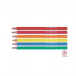 7 inch Jumbo Plastic Colored Pencil,Lead 4mm,Wood-free,Triangular,12colors.