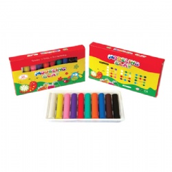 Round plasticine, 10 pcs colour box with plastic tray