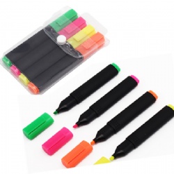 Classic colour highlighter ,4 pcs pvc bag