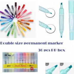 36 colours Double tip permanent marker,36pcs pp box