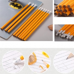 7 inch HB pencils,with yellow paint,white eraser,with HB lobo on the body,12 pcs colour box