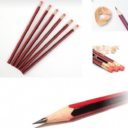 7 inch HB pencils,with red+black paint,red eraser,with HB lobo on the body,12 pcs colour box