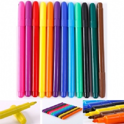 Two side water colour pen,10 pcs pvc bag with one colour silk printing